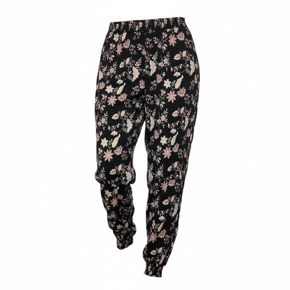 Forever 21+ Black Floral Stretch Harem Pants Size 2X - Picture 1 of 8